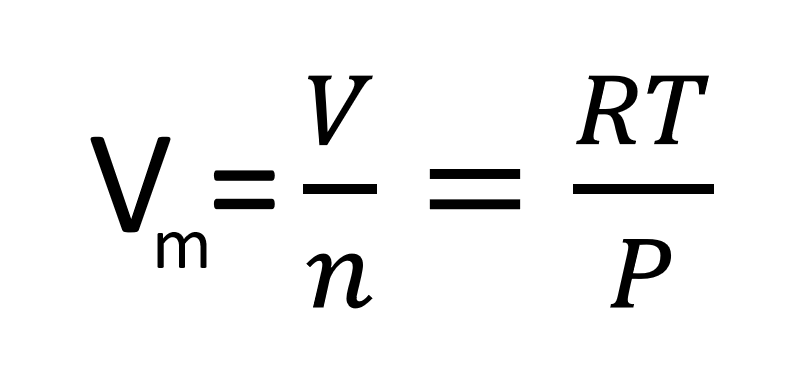 enačba za molsko prostornino